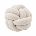 Cuscino decorativo annodato diametro 30 cm in tessuto bouclé beige - stile moderno
