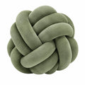 Cuscino decorativo annodato 30 cm in tessuto verde salvia - morbido per soggiorno