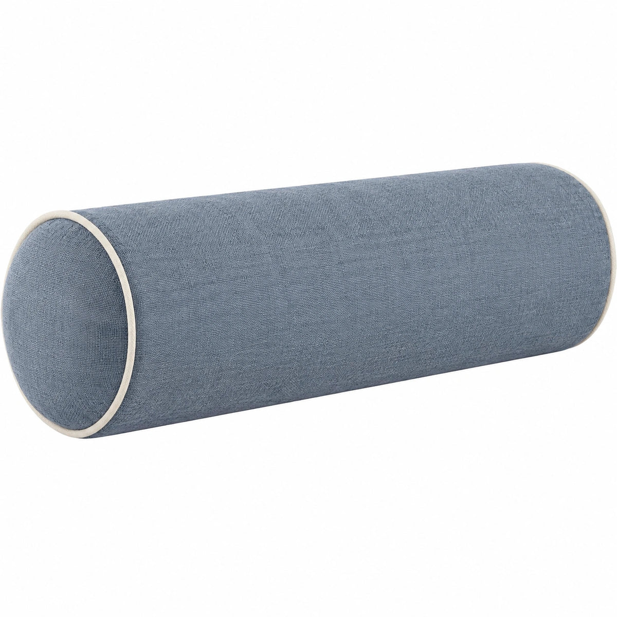 Cuscino a rullo 15 x 50 cm in tessuto blu per supporto decorativo