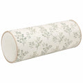 Cuscino cilindrico 15 x 45 cm in tessuto avorio con motivo botanico - decorativo