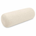 Cuscino cilindrico 20 x 50 cm in tessuto a coste beige - supporto decorativo