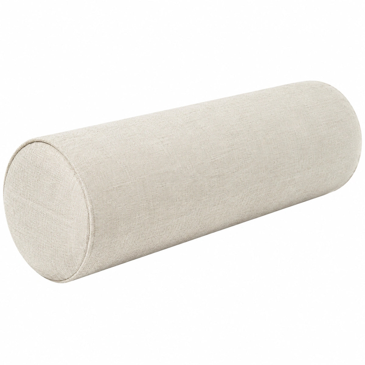 Cuscino cilindrico 20 x 50 cm in tessuto beige - supporto decorativo