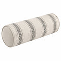 Cuscino cilindrico 20 x 60 cm in tessuto beige e grigio decorativo