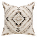 Cuscino decorativo 45 x 45 cm in tessuto beige e tortora con motivo geometrico stile boho