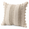 Cuscino decorativo quadrato 45 x 45 cm in tessuto beige stile boho