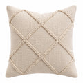 Cuscino decorativo 45 cm in tessuto beige con motivo a trecce