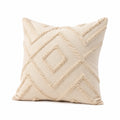 Cuscino decorativo 45 x 45 cm in tessuto avorio con rilievi geometrici