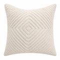 Cuscino decorativo quadrato 45 cm in tessuto bouclé avorio con rilievo geometrico