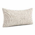 Cuscino decorativo rettangolare 50 x 30 cm in tessuto beige con motivo a rilievo stile boho