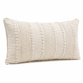 Cuscino decorativo rettangolare 50 x 30 cm in tessuto beige per divano stile boho