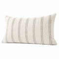 Cuscino decorativo 50 x 30 cm in tessuto intrecciato avorio e nero - stile boho