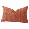 Cuscino decorativo rettangolare 50 x 30 cm in tessuto terracotta con ricamo geometrico