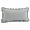 Cuscino decorativo rettangolare 50 x 30 cm in tessuto grigio con volant