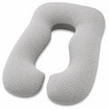 Cuscino gravidanza a U 140 cm in tessuto trapuntato grigio per riposo e sostegno