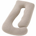 Cuscino a U 140 cm in tessuto bouclé beige per gravidanza e riposo