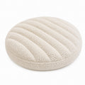 Cuscino rotondo da pavimento 70 cm in tessuto bouclé avorio - imbottito stile contemporaneo